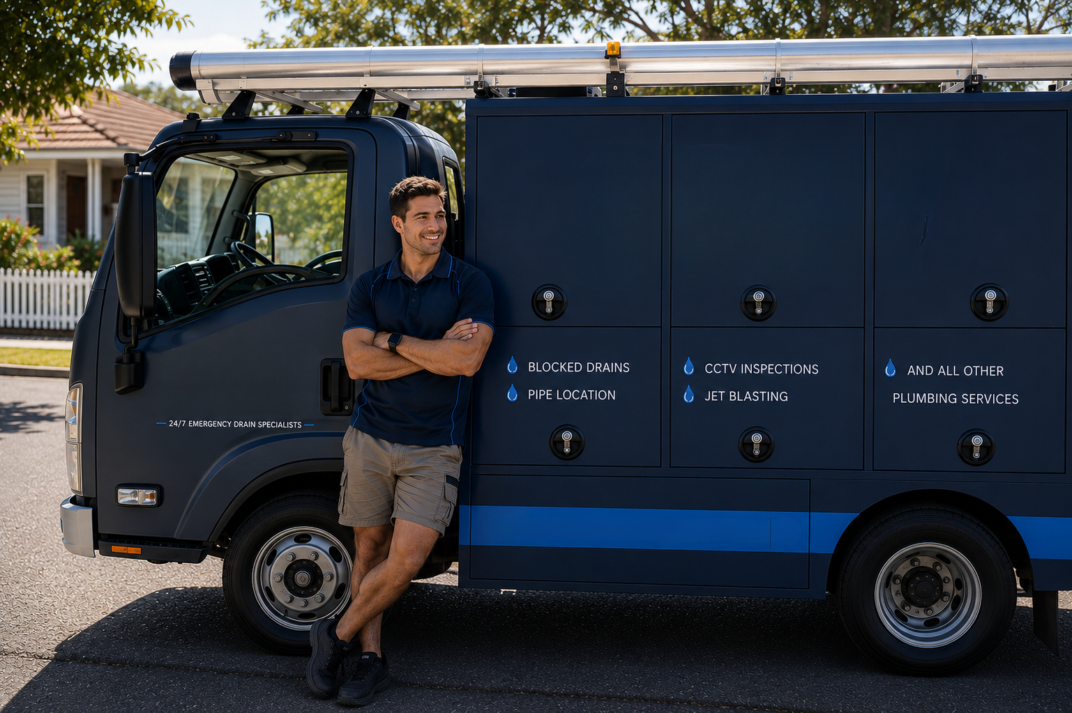 Plumber with Hunters Hill Blocked Drains van